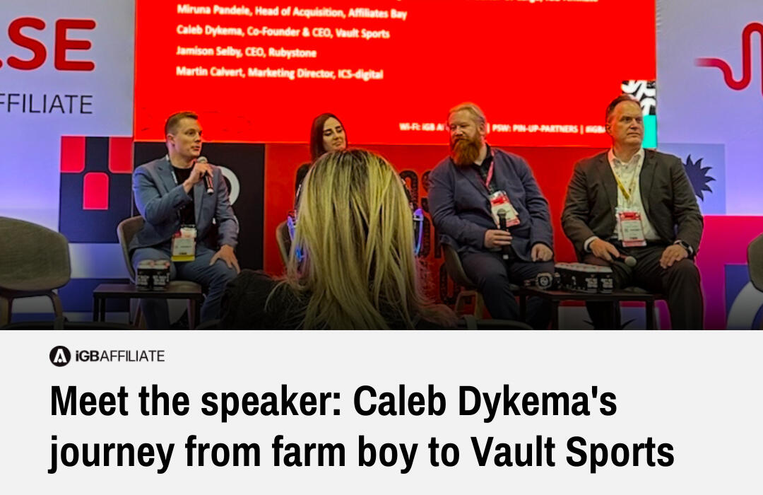 Meet the speaker: Caleb Dykema's journey from farm boy to Vault Sports Meet the speaker: Caleb Dykema's journey from farm boy to Vault Sports